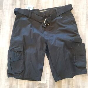 Blue Gear Mens Athletic Cargo Shorts Size 40 Black New NWT with belt Chunky Y2k